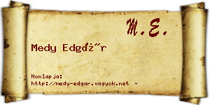 Medy Edgár névjegykártya